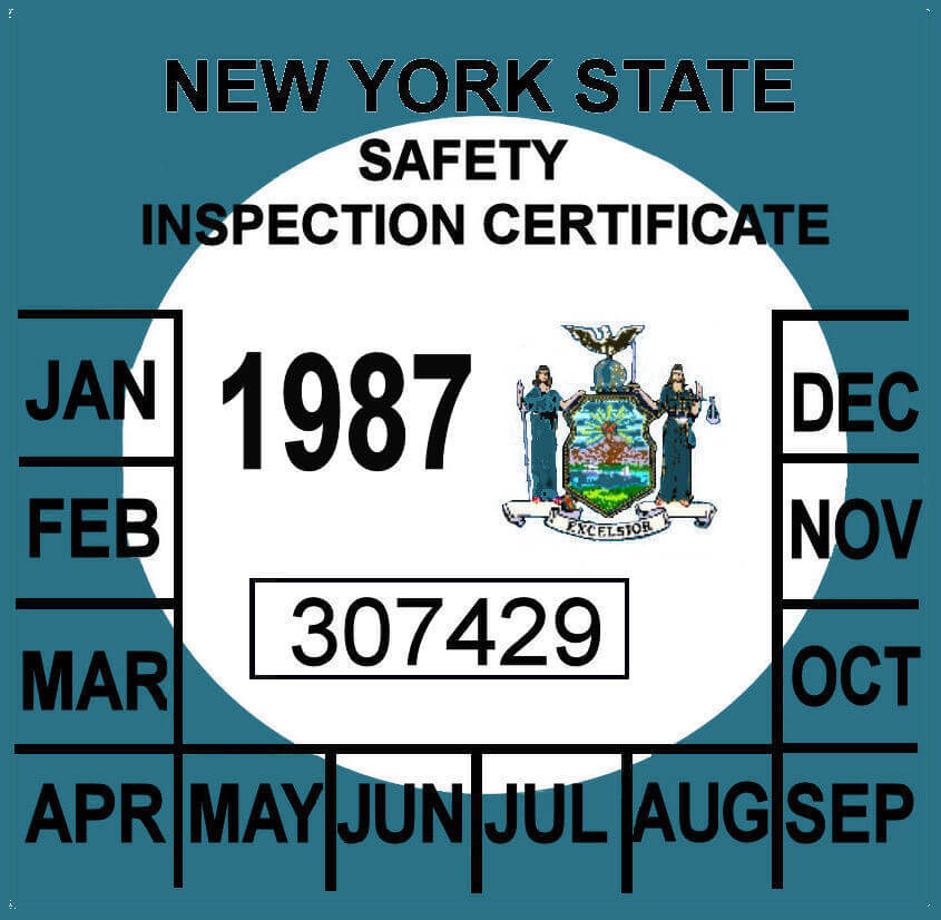 (image for) 1987 New York Inspection sticker